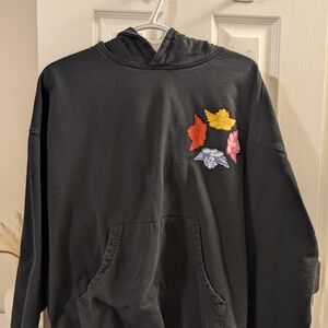 Boys Lie Black Hoodie with Floral Accents